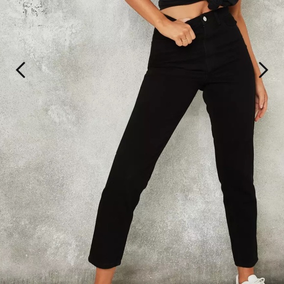 Missguided Black Riot High Waisted Mom Jeans - Picture 1 of 5
